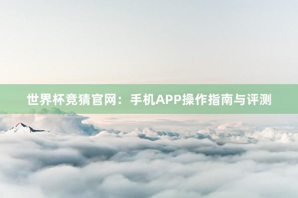 世界杯竞猜官网：手机APP操作指南与评测